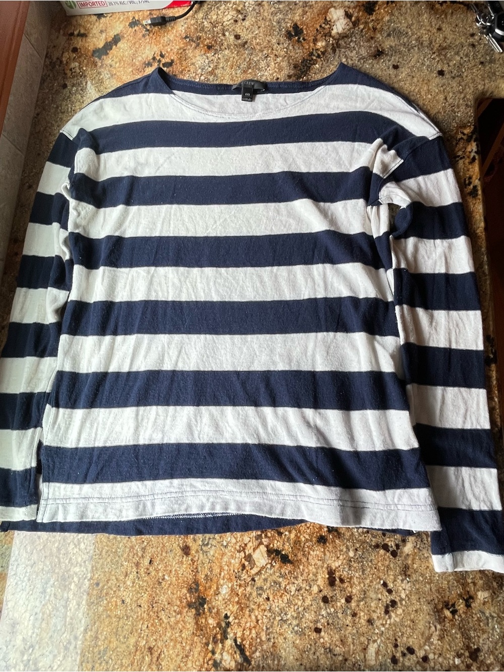 J. Crew Navy and White Striped Tee size XXS